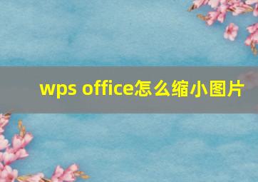 wps office怎么缩小图片